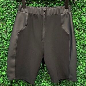 Classic! Black Vegan Leather Workout Shorts XXS